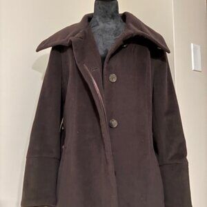 Jones New York Chocolate Wool Coat- size 6